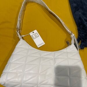 Urban Expressions White Quilted Geometric Shoulder Bag